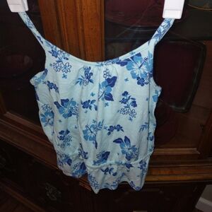 Cat & Jack Blue Floral Peekaboo Top